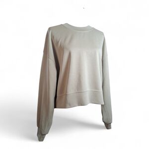 lululemon athletica Perfectly Oversized Cropped Crew Tan Pullover. 8